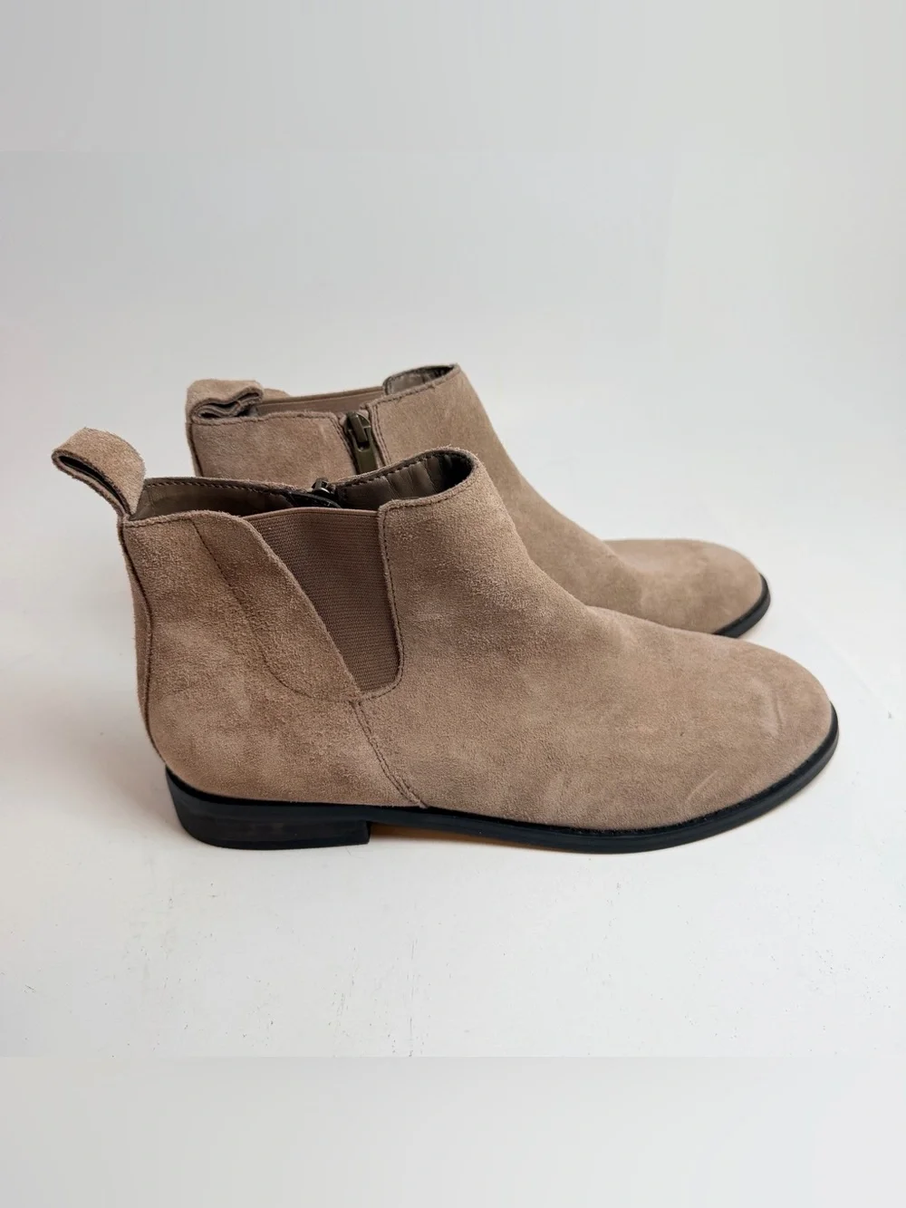 Lands' End Taupe Suede Side-Zip Chukka Boots
